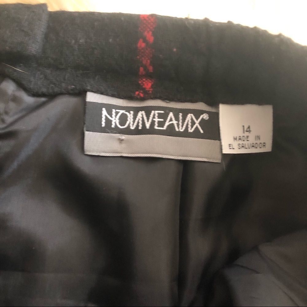 Nouveaux vintage wool chunky plaid skirt sz 14 - Picture 4 of 7